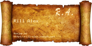 Rill Alex névjegykártya